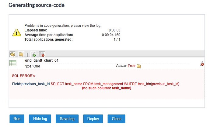 Scriptcase Samples Gantt Chart Error