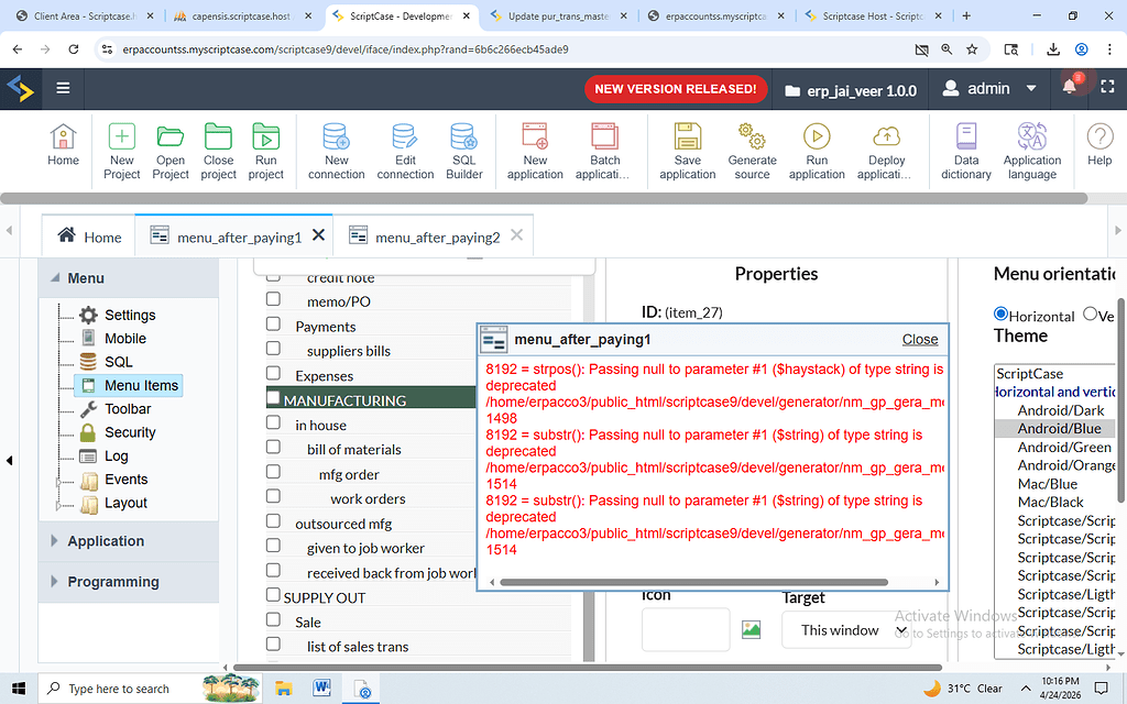 Tree menu problem - General - Scriptcase Low-code