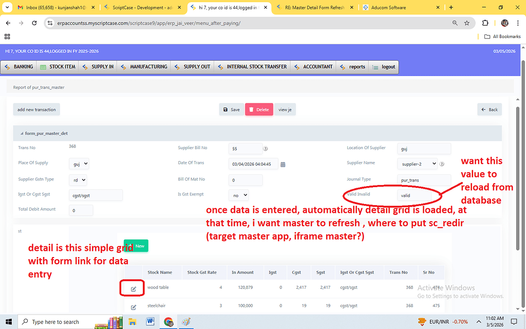 Refresh ONLY master WHEN DETAIL ADDS its RECORD - #2 by AmitGK - Forms ...