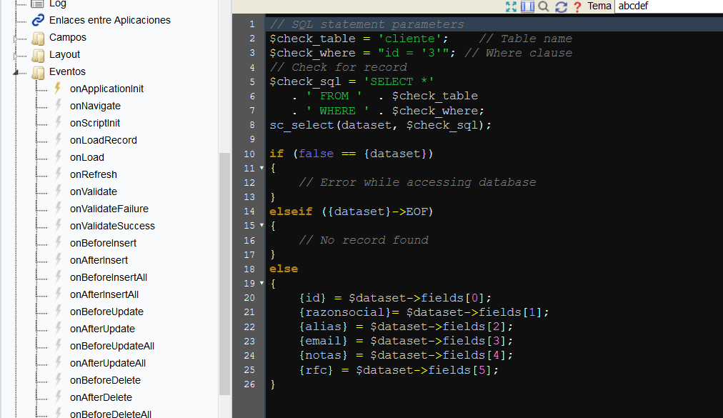 Como Cargar Un Registro Especifico En Un Formulario Espa ol Scriptcase