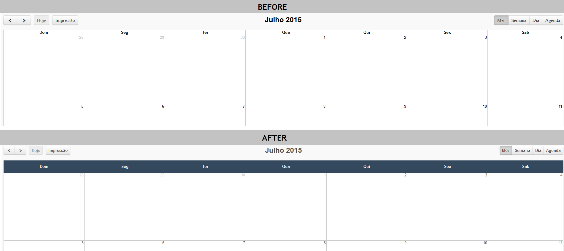 scriptcase calendar remove agenda button